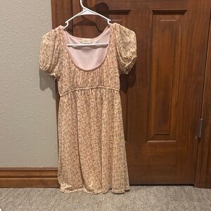 Altar'd State Pink Floral Babydoll Dress